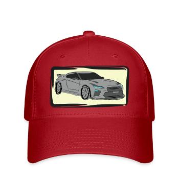 Sportwagen Neon Silhouette - Flexfit Cap - Rot - Vorne