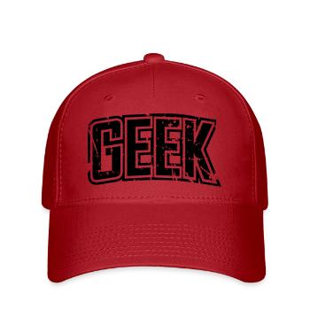 lettrage détresse cru geek - Casquette Flexfit - rouge - Devant
