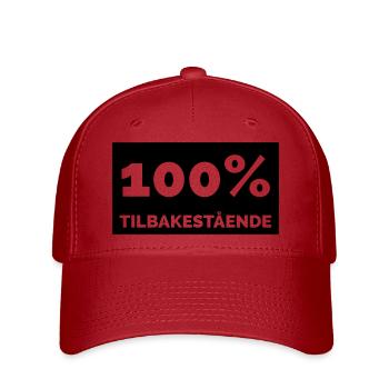 100% backward - Flexfit Cap - red - Front
