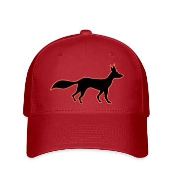 Fox Red Fox Wild Silhouette Outline Silhouette Red - Flexfit Cap - red - Front