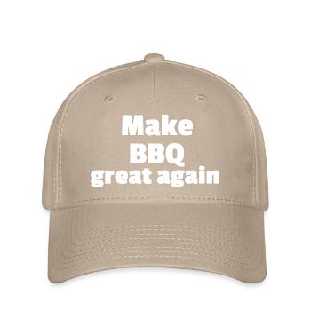 Make BBQ great again - Flexfit Cap - Khaki - Vorne