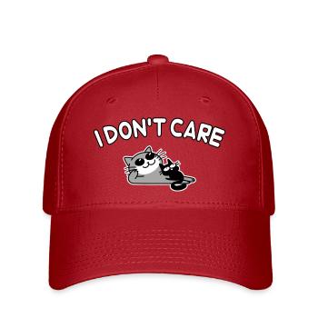 Katzen Spruch es ist mir egal - Flexfit Cap - Rot - Vorne
