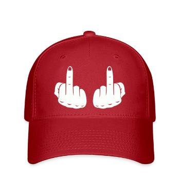 middle finger hands - Flexfit Cap - red - Front