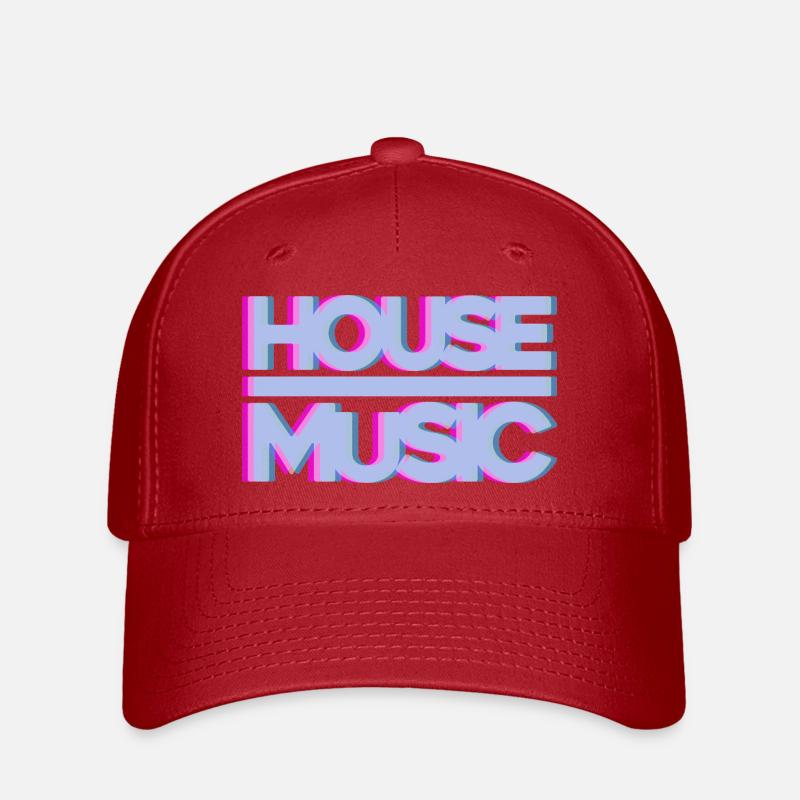 House Musik EDM Glow - Flexfit Cap - Rot