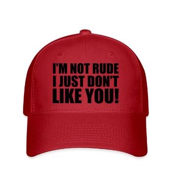 I'm Not Rude - Flexfit Cap - red - Front