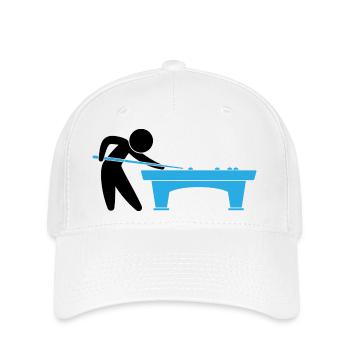 A pool player is on the pool table - Flexfit Cap - white - Front