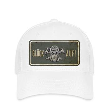 Glück auf Ruhrpott Schild - Flexfit Cap - Weiß - Vorne