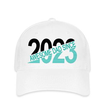 Papa génial depuis 2023 - Casquette Flexfit - blanc - Devant