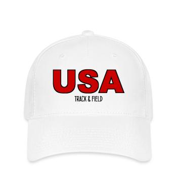 USA Athlétisme - Couleurs Nationales - Amérique - Casquette Flexfit - blanc - Devant