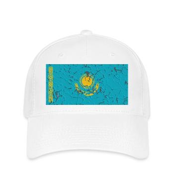 Flagge Kasachstan - Flexfit Cap - Weiß - Vorne