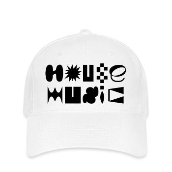 House Music typography logo design - Flexfit Cap - white - Front