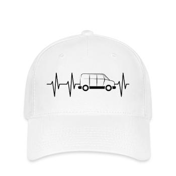 Bus Herzschlag Symbol Puls Van Suv Illustration - Flexfit Cap - Weiß - Vorne