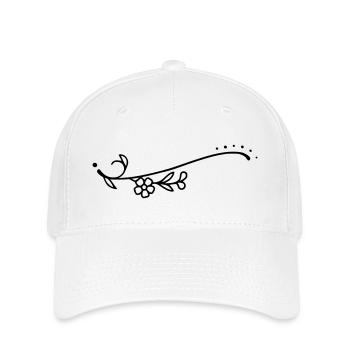 Geschwungene Linie Blumen - Flexfit Cap - Weiß - Vorne