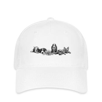 Hunde - Flexfit Cap - Weiß - Vorne