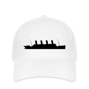 Titanic Silhouette Ship Design Minimalist - Flexfit Cap - white - Front