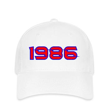 1985 Neon Retro Graffiti - Flexfit Cap - Weiß - Vorne
