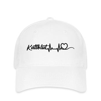 Heartbeat Herz mit Schriftzug Kaltblut schwarz - Flexfit Cap - Weiß - Vorne