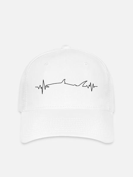 Herzschlag-Hai - Flexfit Cap - Weiß