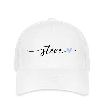 Steve Name Police de calligraphie - Casquette Flexfit - blanc - Devant