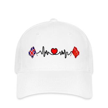 East Sussex flag + British flag with heartbeat - Flexfit Cap - white - Front