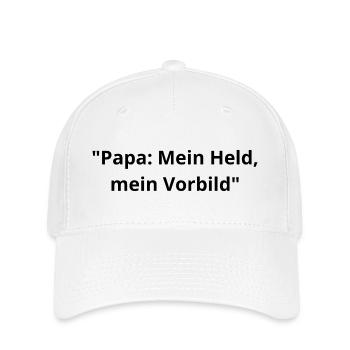 Papa: Mein Held & Vorbild - Flexfit Cap - Weiß - Vorne