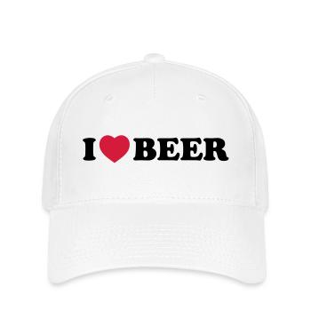 I love beer - Flexfit Cap - Weiß - Vorne