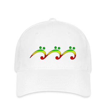 Reggae, Bassschlüssel, Welle, Jamaika, Musik, - Flexfit Cap - Weiß - Vorne