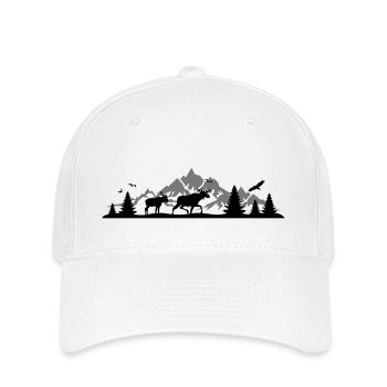 Landschaft - Schweden, Norwegen - Flexfit Cap - Weiß - Vorne