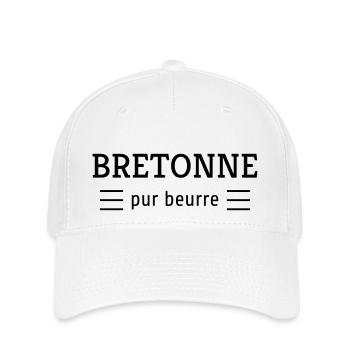 Bretagne / Breton / Bretonne / BZH / Breizh - Casquette Flexfit - blanc - Devant