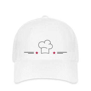 Design für Kochschürzen - Flexfit Cap - Weiß - Vorne