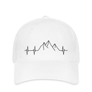 Mountains Heartbeat - Flexfit Cap - white - Front