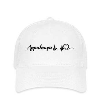 Heartbeat Herz mit Schriftzug Appaloosa schwarz - Flexfit Cap - Weiß - Vorne