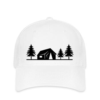 cabane dans la forêt - Casquette Flexfit - blanc - Devant