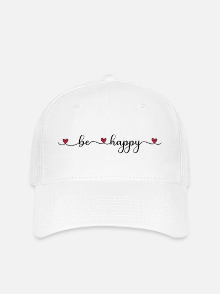 be happy - Flexfit Cap - Weiß