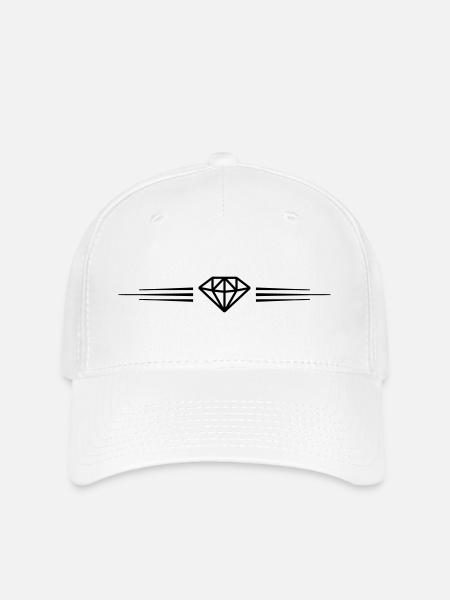 Diamant Symbol Linie - Flexfit Cap - Weiß
