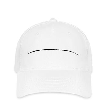 gebogener Strich Pinselstrich Unterstrich Linie - Flexfit Cap - Weiß - Vorne