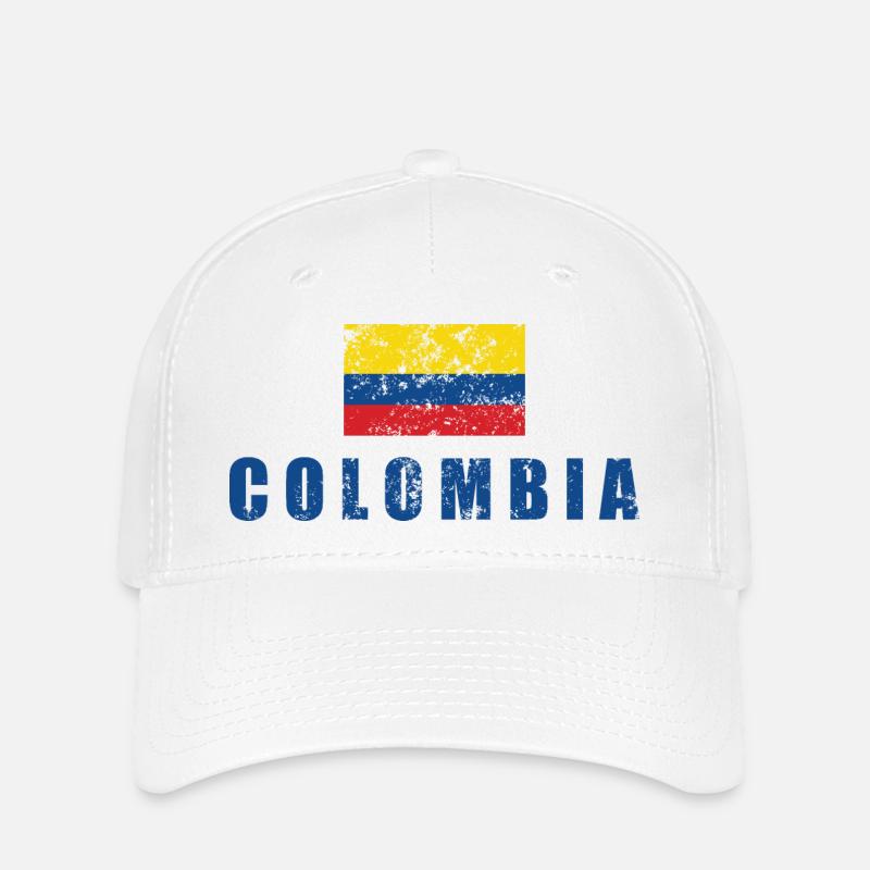 Kolumbien - Flexfit Cap - Weiß