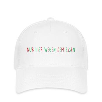 SEULEMENT ICI POUR LA NOURRITURE Noël - Casquette Flexfit - blanc - Devant