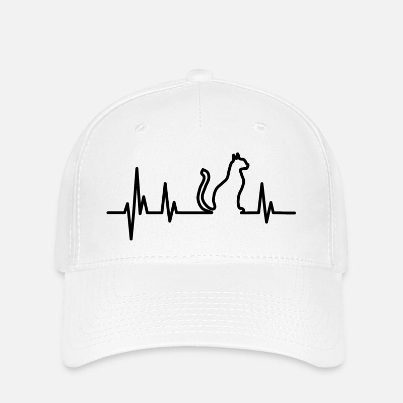 Cat kitten kitty black gift - Flexfit Cap - white