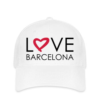 love barcelona - Flexfit Cap - Weiß - Vorne