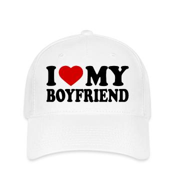 I love my boyfriend - Flexfit Cap - Weiß - Vorne