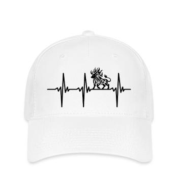 Herzschlag für Flammende Tattoo Stiere - Flexfit Cap - Weiß - Vorne