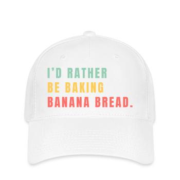 Ich backe lieber Bananenbrot - Flexfit Cap - Weiß - Vorne