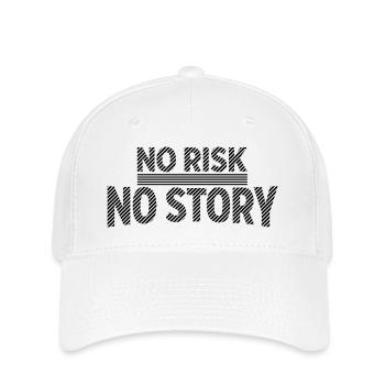 NO RISK NO STORY Abenteuer Statement - Flexfit Cap - Weiß - Vorne