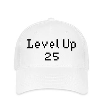 Level Up - 25. Geburtstag - Flexfit Cap - Weiß - Vorne