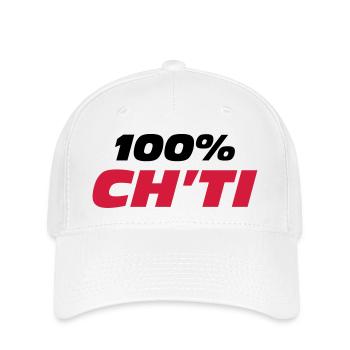 100% Ch'ti - Flexfit Cap - Weiß - Vorne