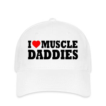 I love muscle daddies - Casquette Flexfit - blanc - Devant