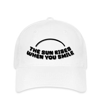 the sun rises when you smile - Flexfit Cap - white - Front