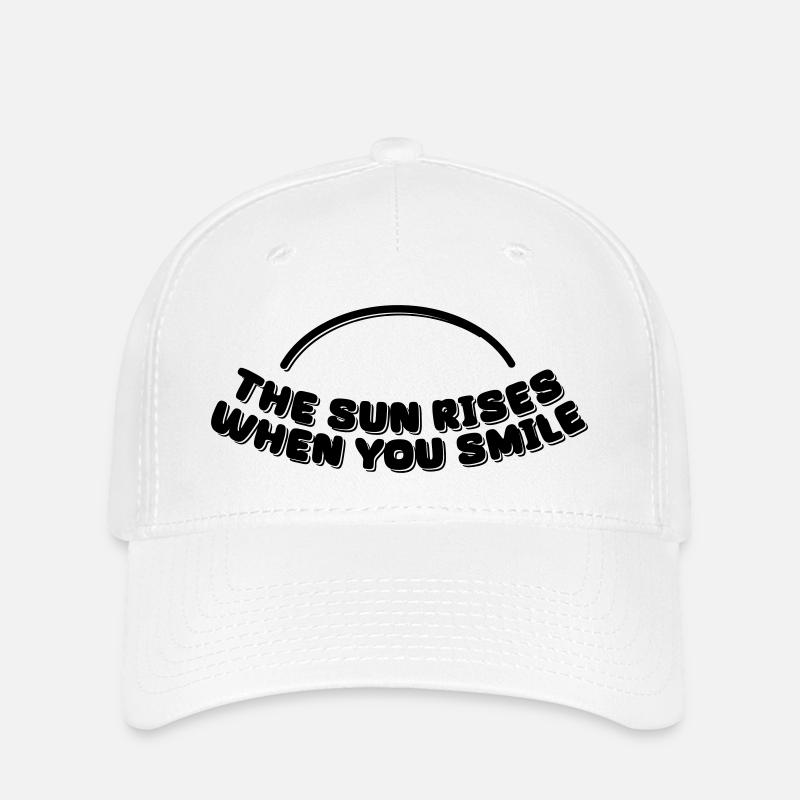 the sun rises when you smile - Flexfit Cap - Weiß