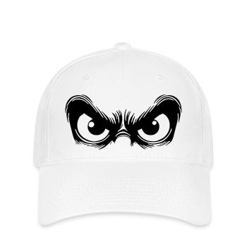 Beobachtende Augen mit starrem Blick - Flexfit Cap - Weiß - Vorne
